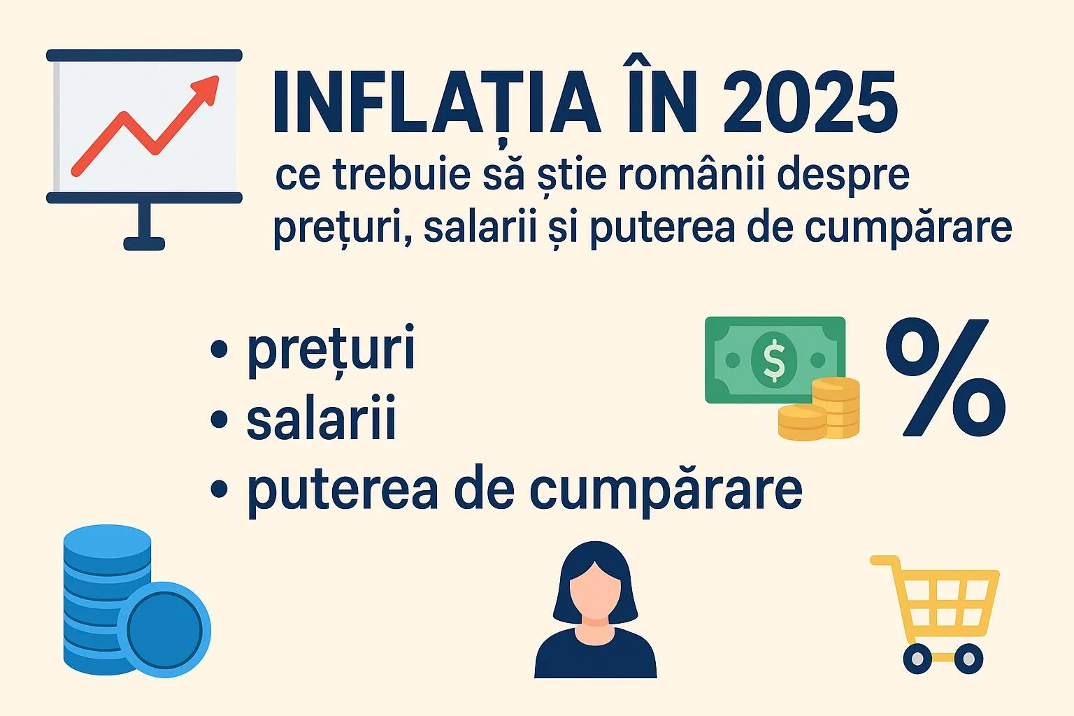 Inflația din 2025: Informații esențiale pentru români privind costurile, veniturile și capacitatea de achiziție