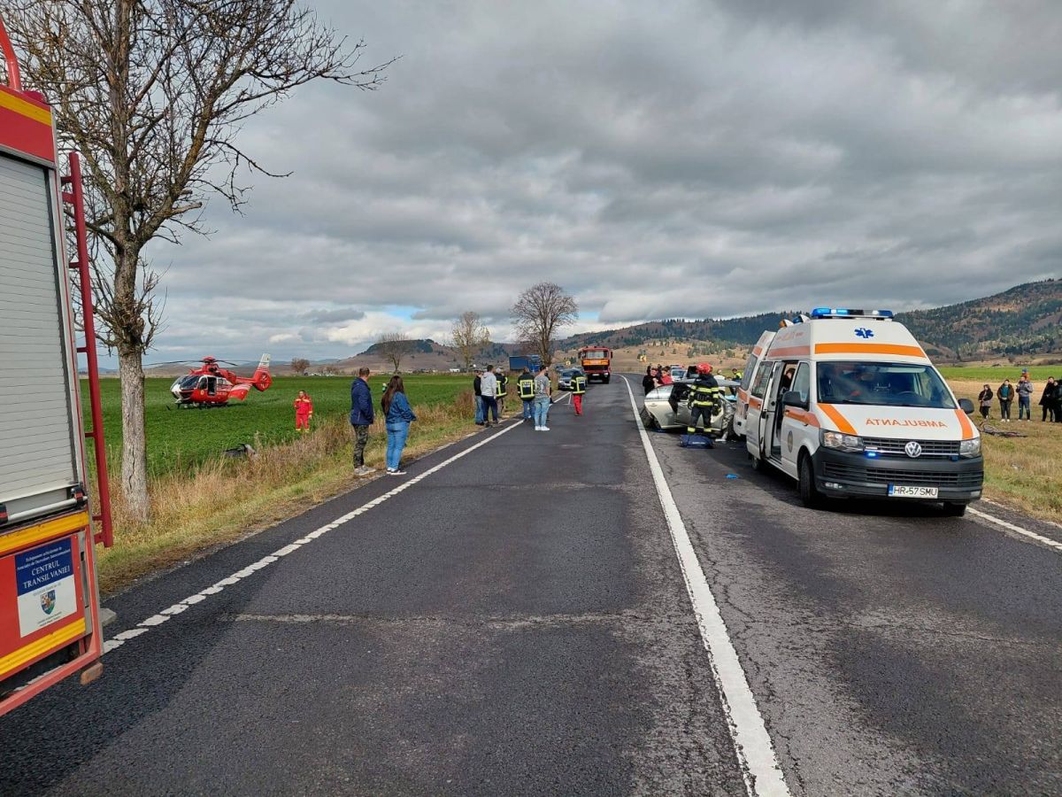 Accident tragic pe un drum din Harghita: un decedat și trei răniți în urma coliziunii