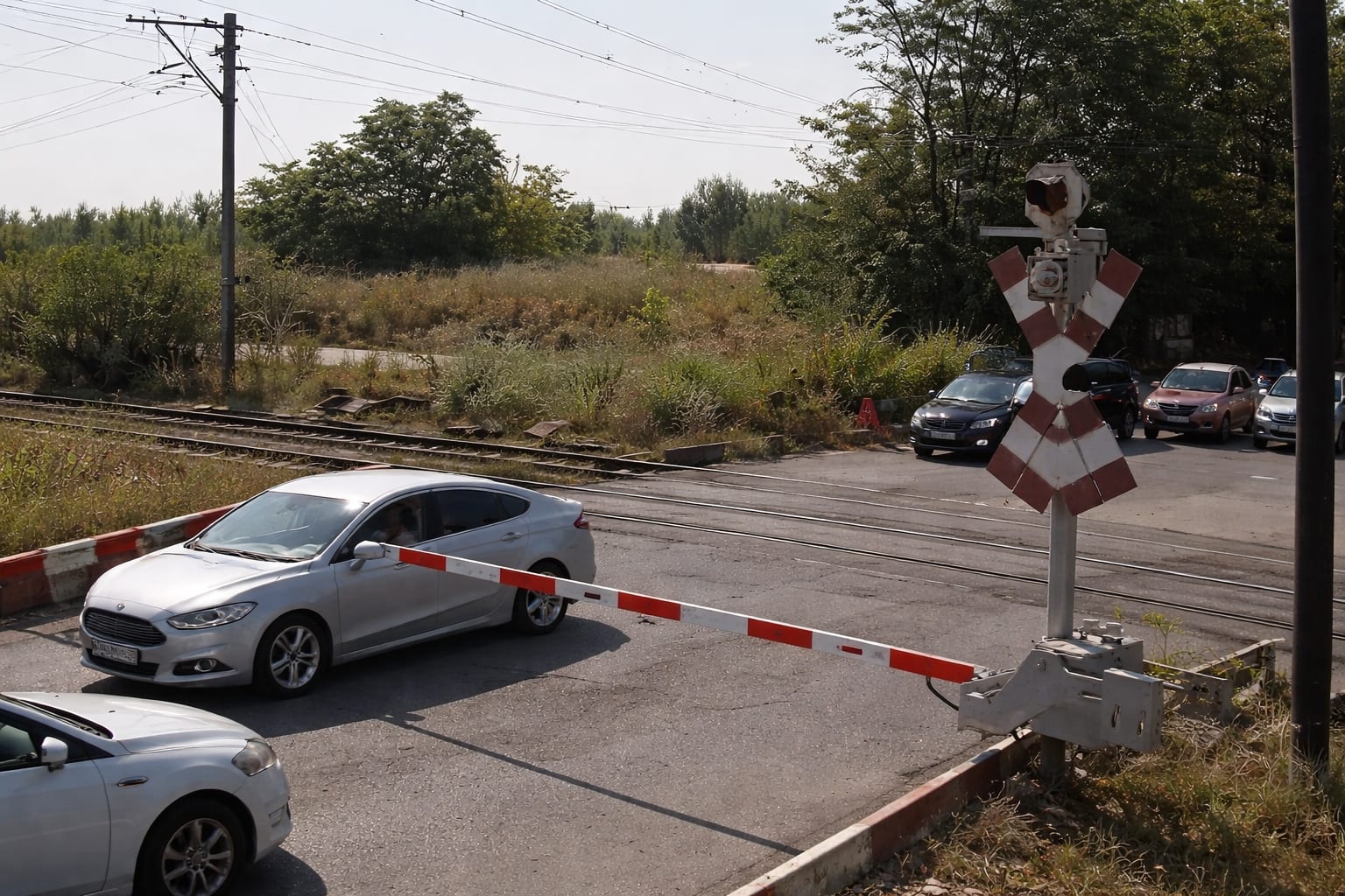 Mașini blocate pe calea ferată la Petricani după ce șoferii au ignorat semnalul roșu