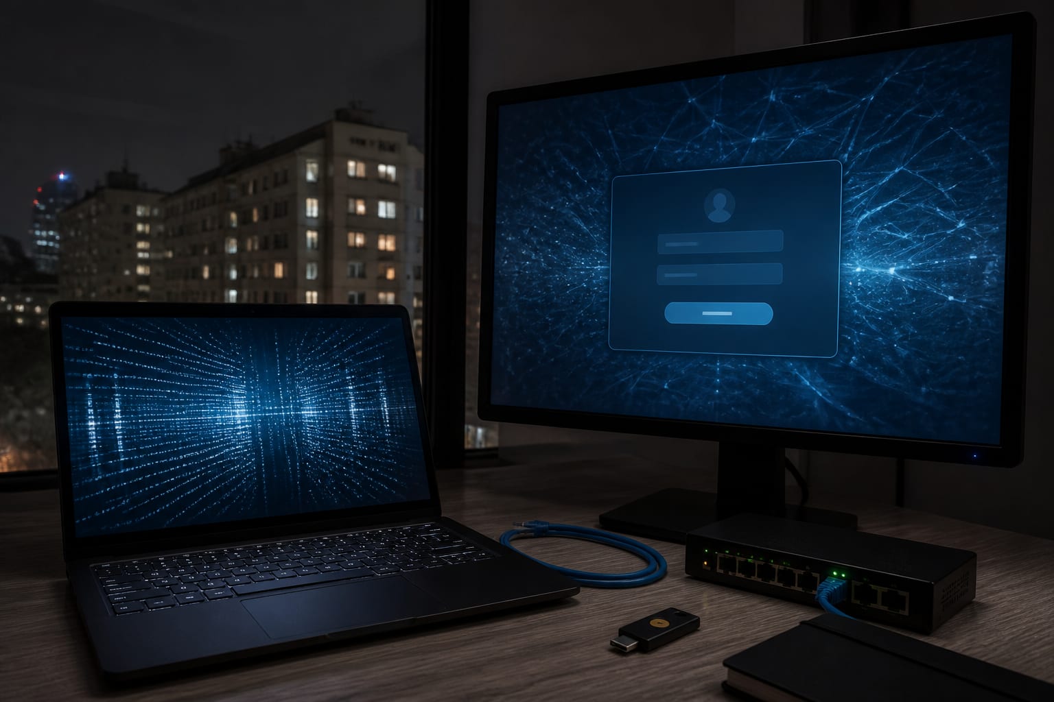 Laptop și monitor cu interfață digitală