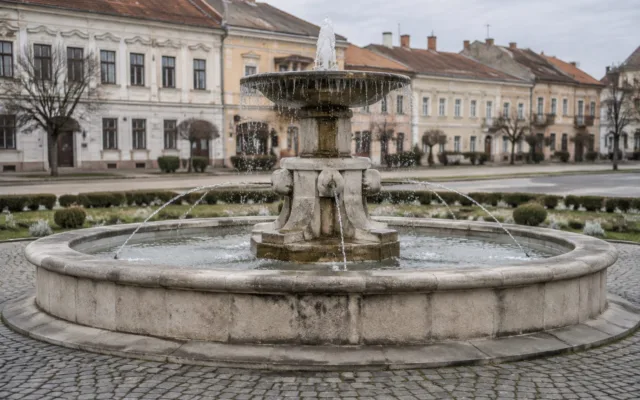 Fântâna din piațeta centrală Târgu Secuiesc